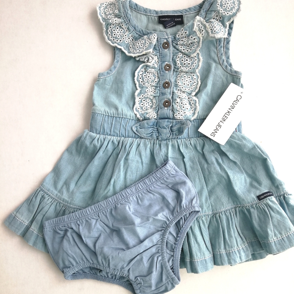 Calvin Klein baby girl denim dress